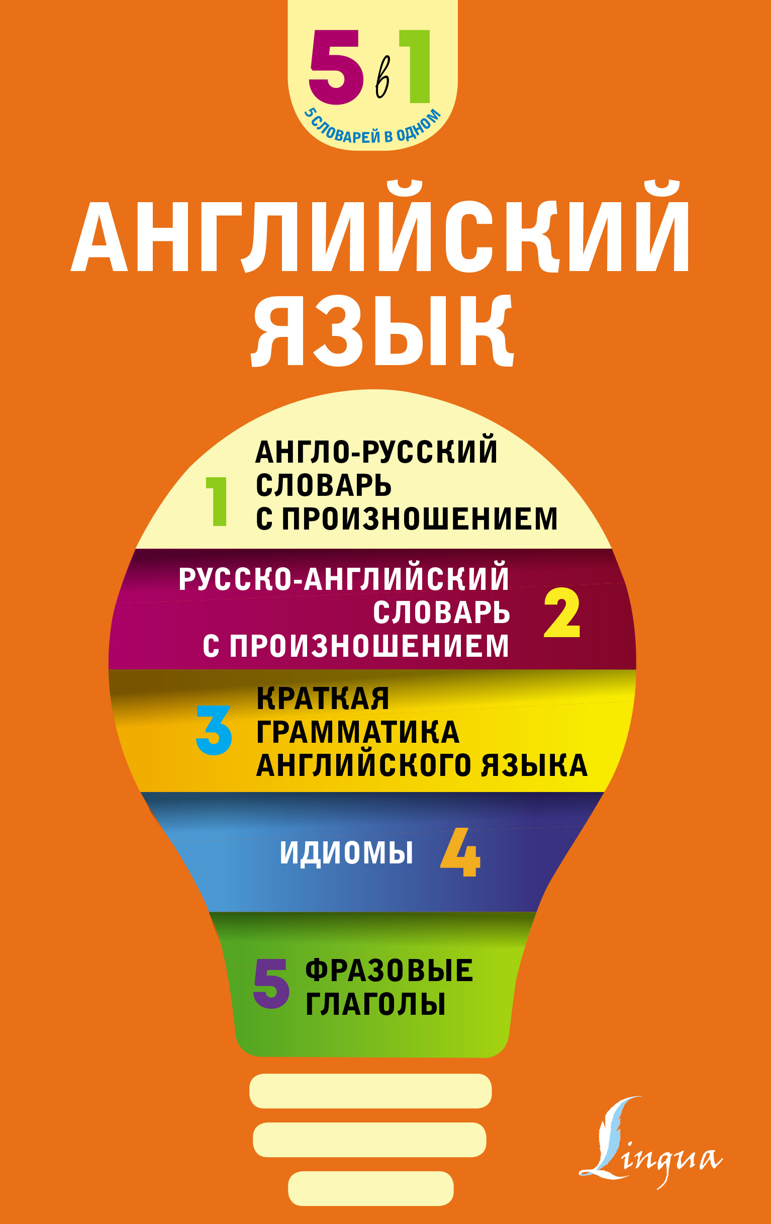 Английский язык. 5 в 1: англо-русский и русско-английский словари с  произношением, краткая грамматик