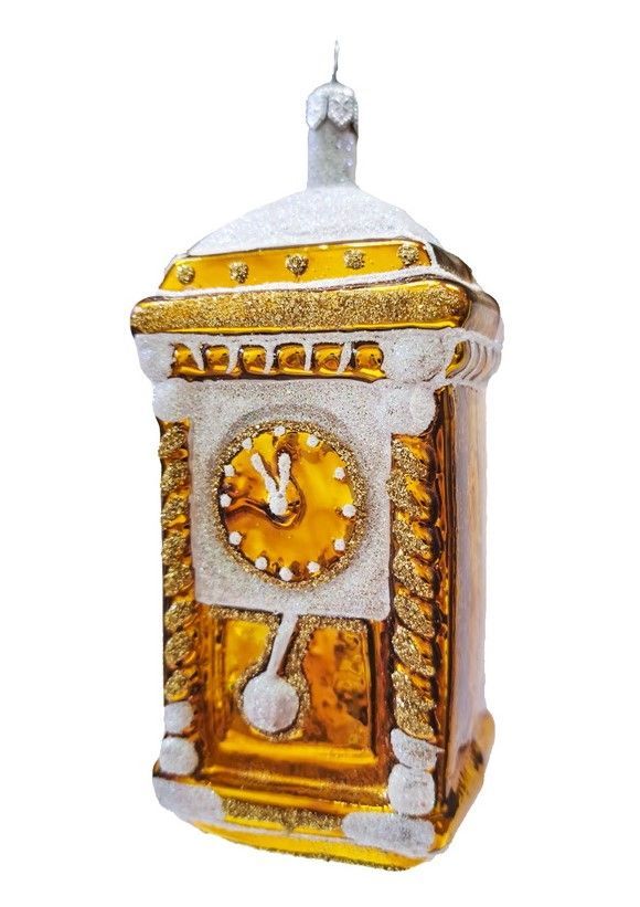 Ёлочное украшение "Часы-тумба большие", ФУ4-2223 в подарочной упаковке, h- 12 см